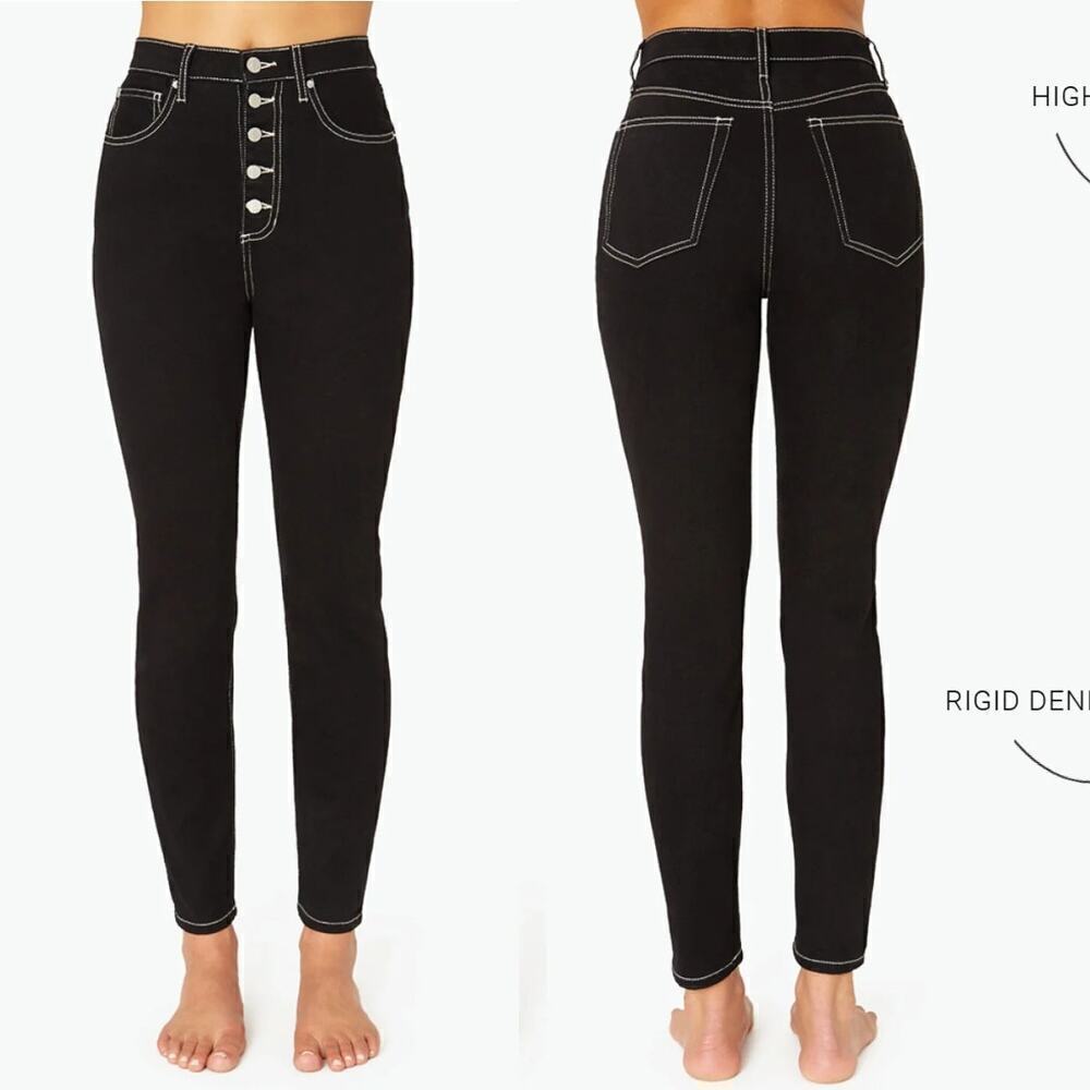 We Wore What Black The Danielle High Waisted Ankle Jeans Skinny Size 28